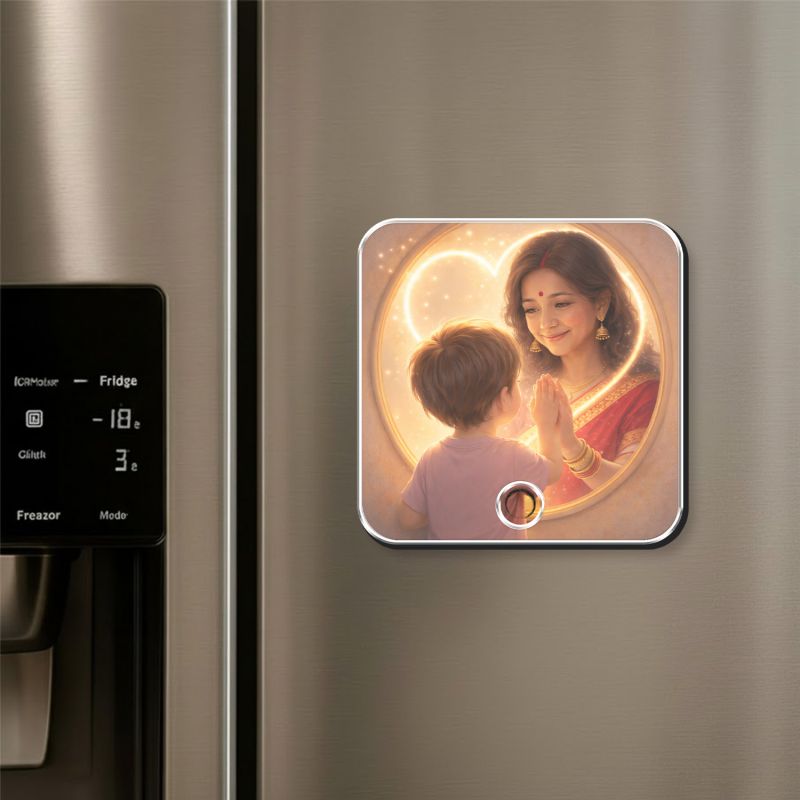 Heart Touching Personalized Musical Fridge Magnet for Mom Rechargeable Photo & Song Gift Magnet